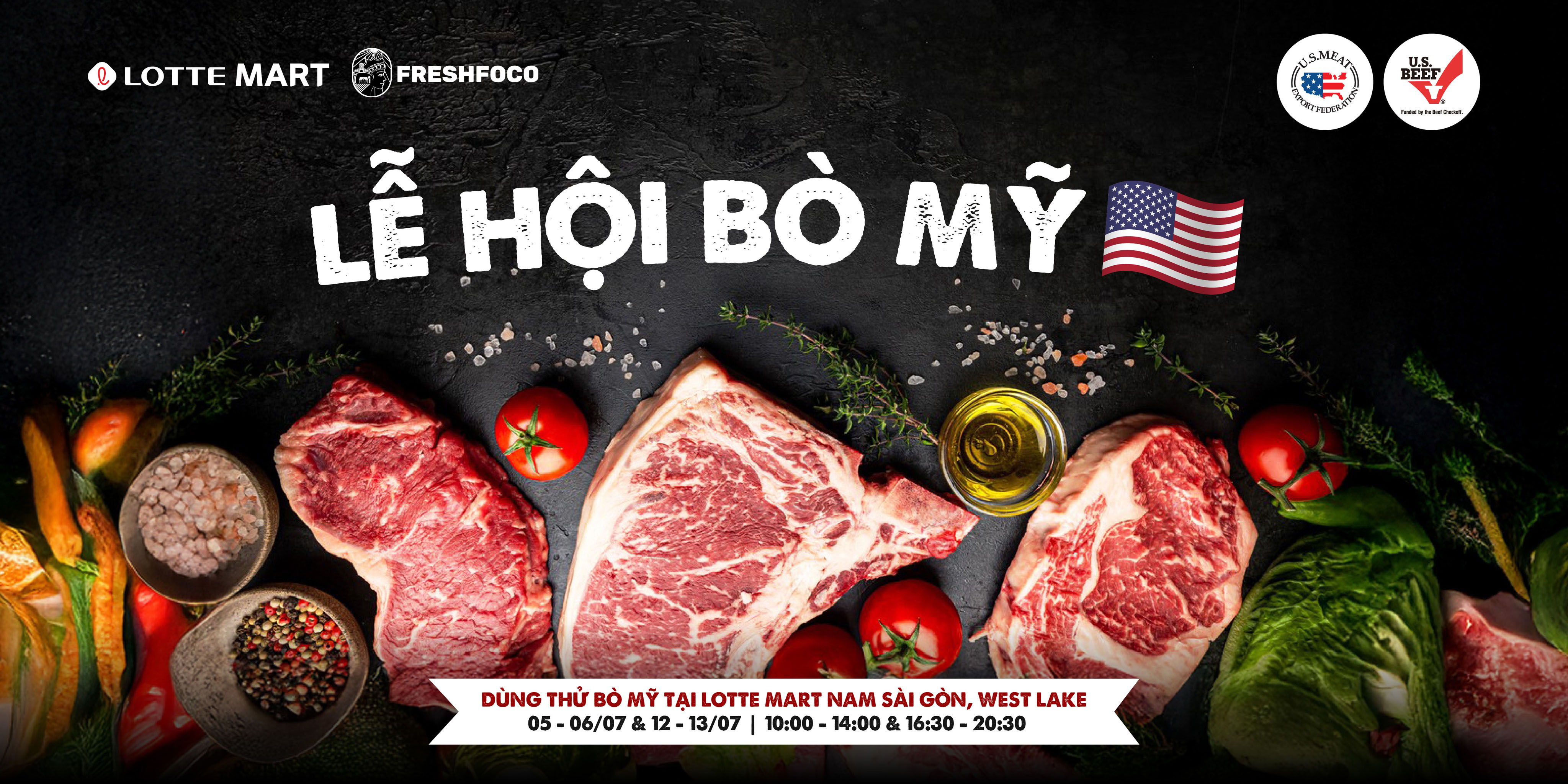 Lễ hội Bò Mỹ tại Lotte Mart: Săn Ưu Đãi Lớn – Thưởng Thức Thịt Ngon Cùng FRESHFOCO
